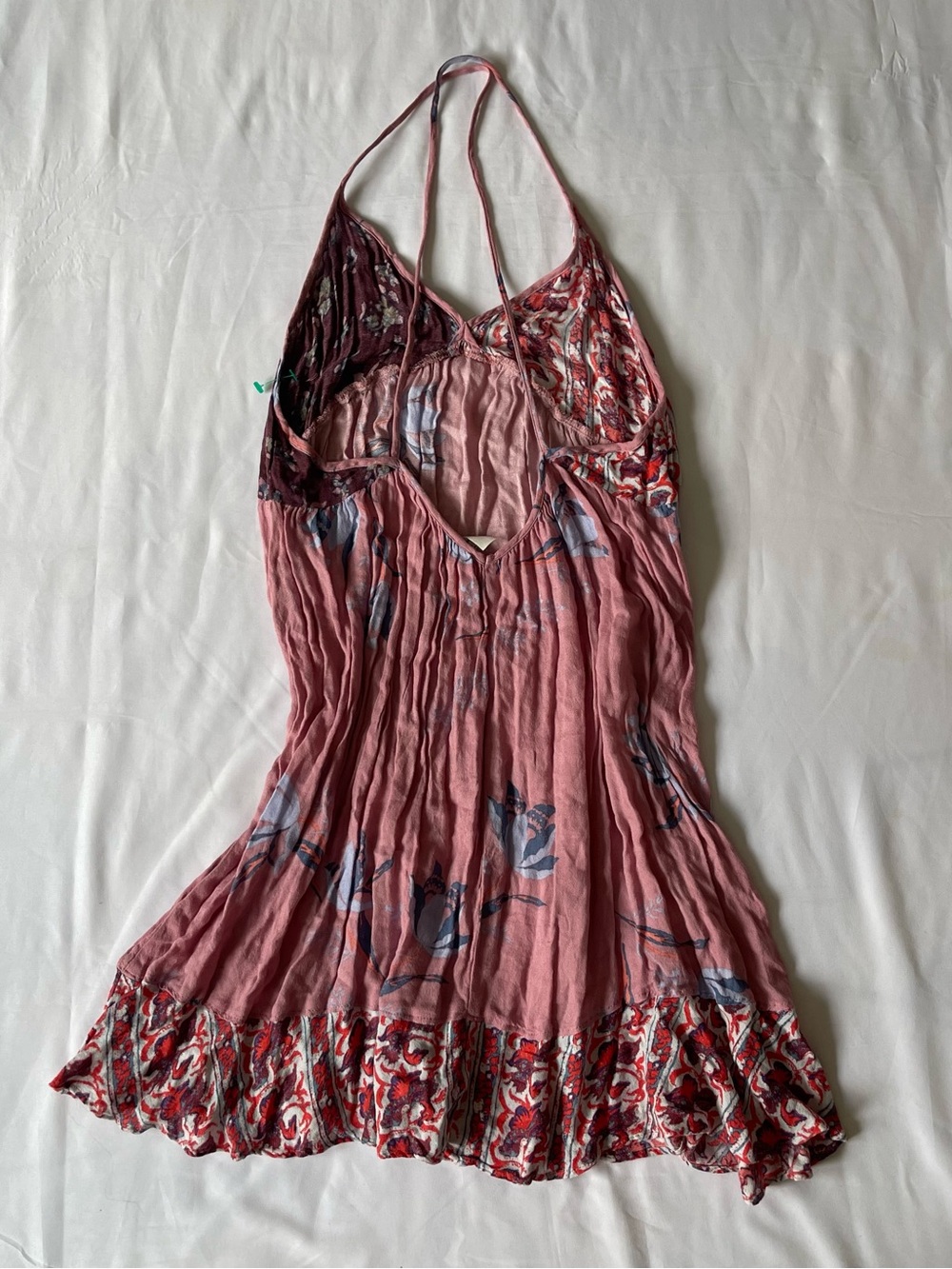 Free People Dusty Rose Floral Backless Halter Dress